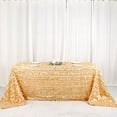 thumbnail image 5 of Balsa Circle 90" x 132" Champagne Leaf Petals Taffeta Rectangle Tablecloth Reception Catering, 5 of 8