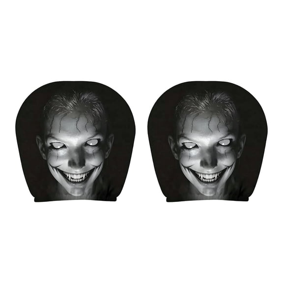 Face Headrest Covers with Scary Face Printing - Universal Elastic Protector for Auto Interior Car Truck