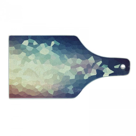 Glitch Cutting Board, Polygonal Inspired Abstract Low Pixel Art Graphic, Decorative Tempered Glass Cutting and Serving Board, in 3 Sizes, by Ambesonne