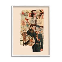 Stupell Industries Surreal Adventure Botanical Collage Graphic Art White Framed Art Print Wall Art, Design by Matheus Lopes Castro