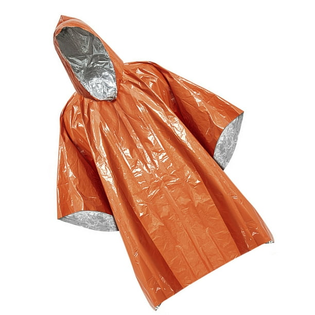 Rain Poncho Survival Gear Reflective Side Cape Portable Wear-resistant Durable Raincoat for Outdoor - Walmart.com