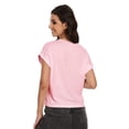 thumbnail image 6 of Womens Summer Cap Sleeve Crewneck Crop Tops Casual Loose Striped T-Shirts Basic Tees, 6 of 6