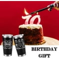 thumbnail image 3 of Happy 70th Birthday Gifts for Men women, 70 Years Old Gifts, Seventy Birthday Present, Funny Birthday Tumbler Cup Gifts（Black）, 3 of 6