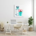 thumbnail image 2 of The Stupell Home Decor Collection Teal Blue Perfume Bottle and Pink Peonies XXL Stretched Canvas Wall Art, 30 x 1.5 x 40, 2 of 6