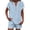 233#Light Blue, variant on Women's Loose Fit 2 Piece Short Sets Short Sleeve Top with Wide Leg Bermuda Shorts Casual Beach Outfits Light Blue L