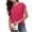 Hot Pink, variant on Kinrui Short Sleeve T-Shirts for Women Crew Neck Pleated Front Tops Summer Cap Sleeve Plain Tees Navy S