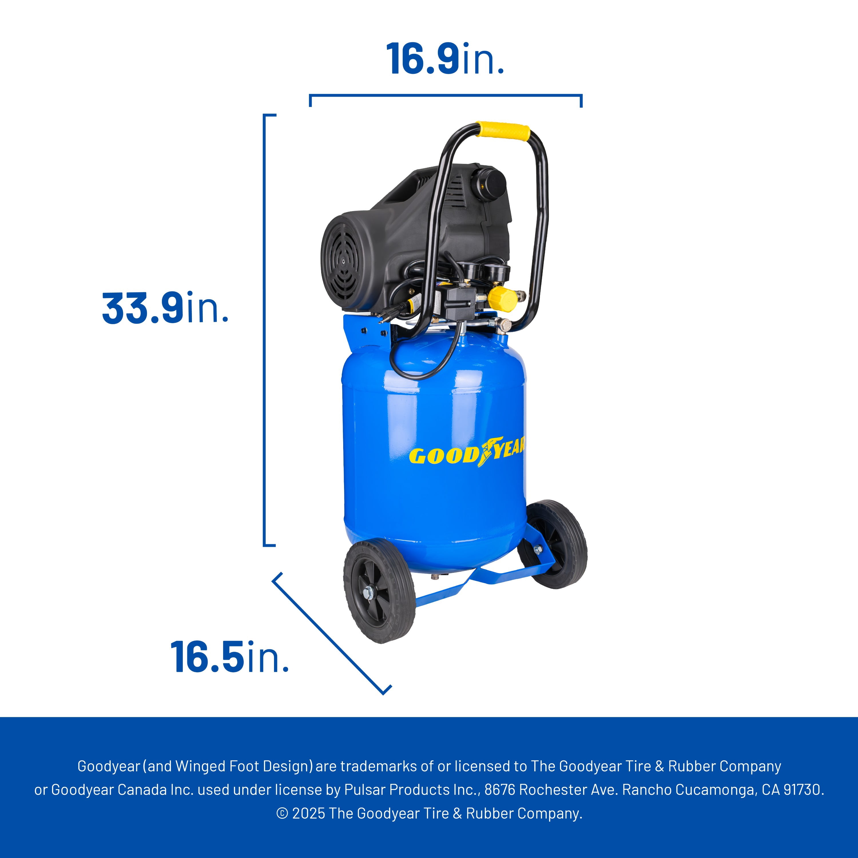Goodyear 10 Gallon 150 PSI Oil Free Portable Vertical Electric Air Compressor