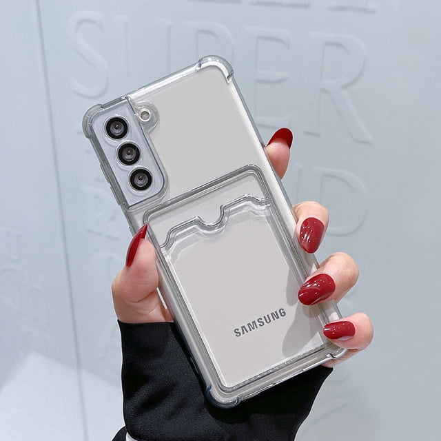 Funda transparente con tarjetero para Samsung Galaxy S20 FE S23 S22 S21 Plus Note 20 Ultra A12 A34 A52 A32 A14 A54 A53 5G Tan Jianjun unisex