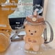 thumbnail image 2 of Botella de agua de oso con pajita, jarra de agua Kawaii a prueba de fugas con correa ajustable para el hombro #yg 1400ml, 2 of 5