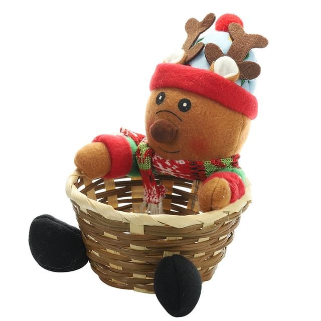 Organizador de almacenamiento Cesta de almacenamiento de Navidad Caja de dulces Soporte de cesta de almacenamiento Decoraciones navideñas Regalos Suministros de Navidad Abanopi Organizador de almacenamiento