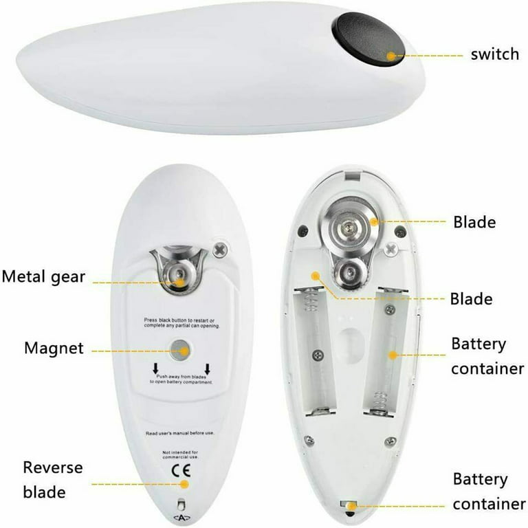 Electric Can Opener For Seniors Smooth Edge Automatic Hands Free 