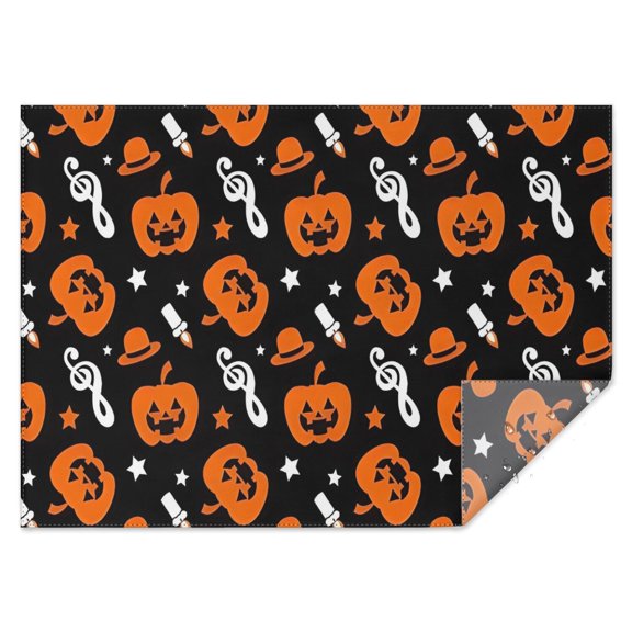 Halloween Pumpkins with Music Notes Rectangle Tablecloth 60"x84",Waterproof Polyester Rectangle Table Cloth, Wipeable Spillproof Polyester Tablecloth for Dining, Camping, Indoor and Outdoor
