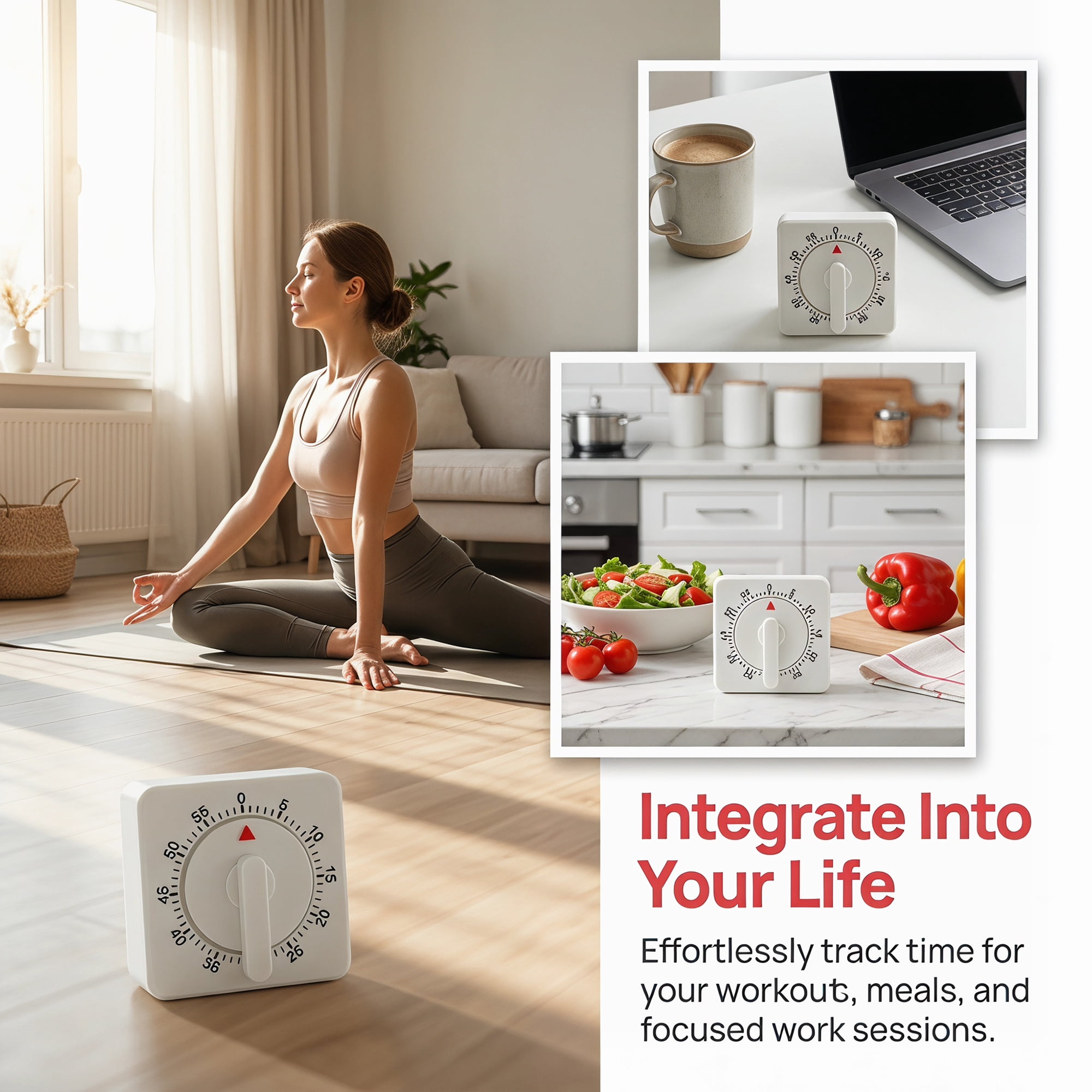 Unique Bargains 60 Minute Kitchen Digital Visual Timer for Cooking White-D