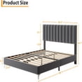 thumbnail image 7 of Studyset Full Size Bed Frame with Adjustable Headboard, Velvet Upholstered Platform Bed Frame with Wooden Slats Support, No Box Spring Needed, Grey Velvet Bed Frame, 7 of 7