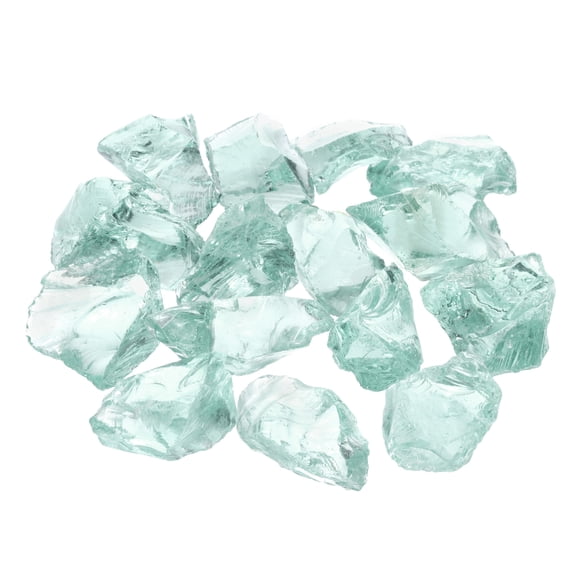 Fire Glass for Fire Pit, 2-3mm(1/9") High Luster Natural Glass Rocks, Ocean Blue