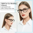 thumbnail image 2 of OCCI CHIARI Reading Glasses 2.75 Women's Trendy Readers 1.00 1.25 1.50 1.75 2.00 2.25 2.50 2.75 3.00 3.50 4.00(Black/Sliver) Acrylic Lens, 2 of 6