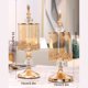 thumbnail image 3 of Cateissary Tanque de almacenamiento con tapa de vidrio, tapa de cristal retro para contenedores de almacenamiento en seco, frasco de vidrio Almacenamiento y organización del hogar Dorado Gran tamaño, 3 of 6