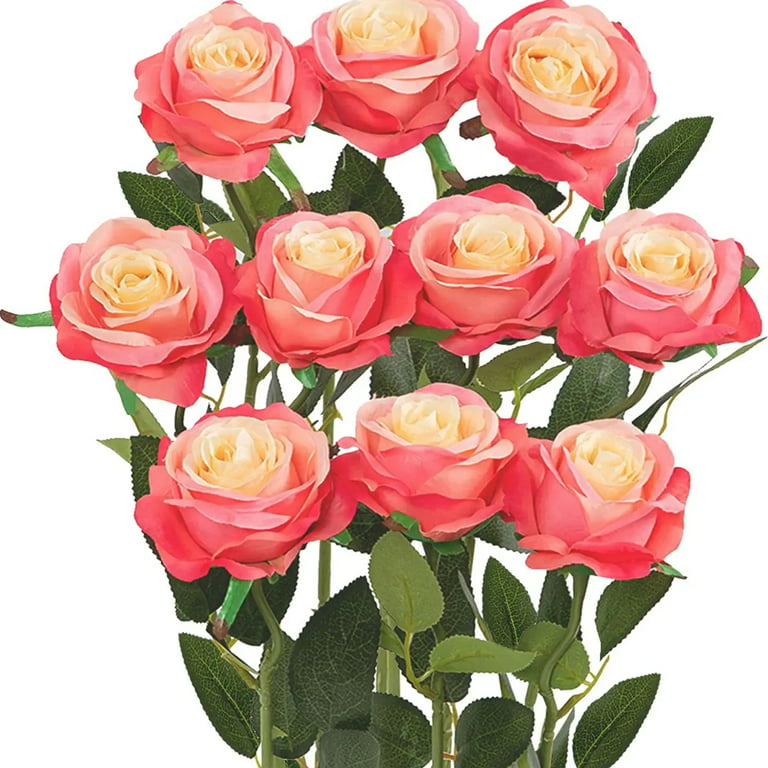 .com: QHLOM Artificial Flower Multicolor Artificial Flowers, 10 Sticks  Simulation Rose Floral Arrangement, Fake Rose Bouquet for Wedding Home  Decor Shooting Props (Color : Red Bean Paste) : Home & Kitchen