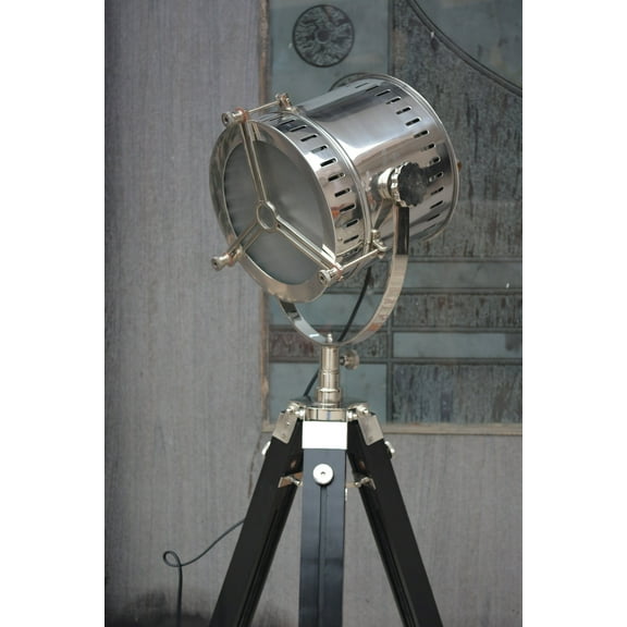 Hollywood Nautical Vintage Searchlight Steel Floor Lamp Spotlight Floor Tripod Stand