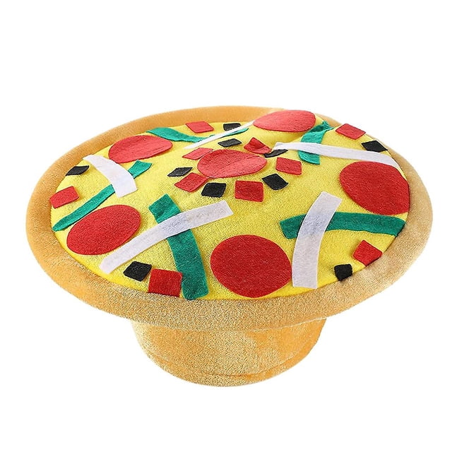 Sombrero de pizza divertido, divertido accesorio de disfraz de Halloween, sombrero tonto loco Afortunado Sencillez