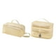 thumbnail image 2 of Organizador de maquillaje de maquillaje de malla 2x con mango, bolsa cosmética de doble capa, bolsa de aseo para picnic, negocios de actividades beige, 2 of 8