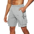 thumbnail image 2 of Men's Hiking Cargo Shorts 10" with Zipper Pockets Quick Dry Casual Stretch Golf Work Short Outdoor Summer Gray XL, 2 of 5