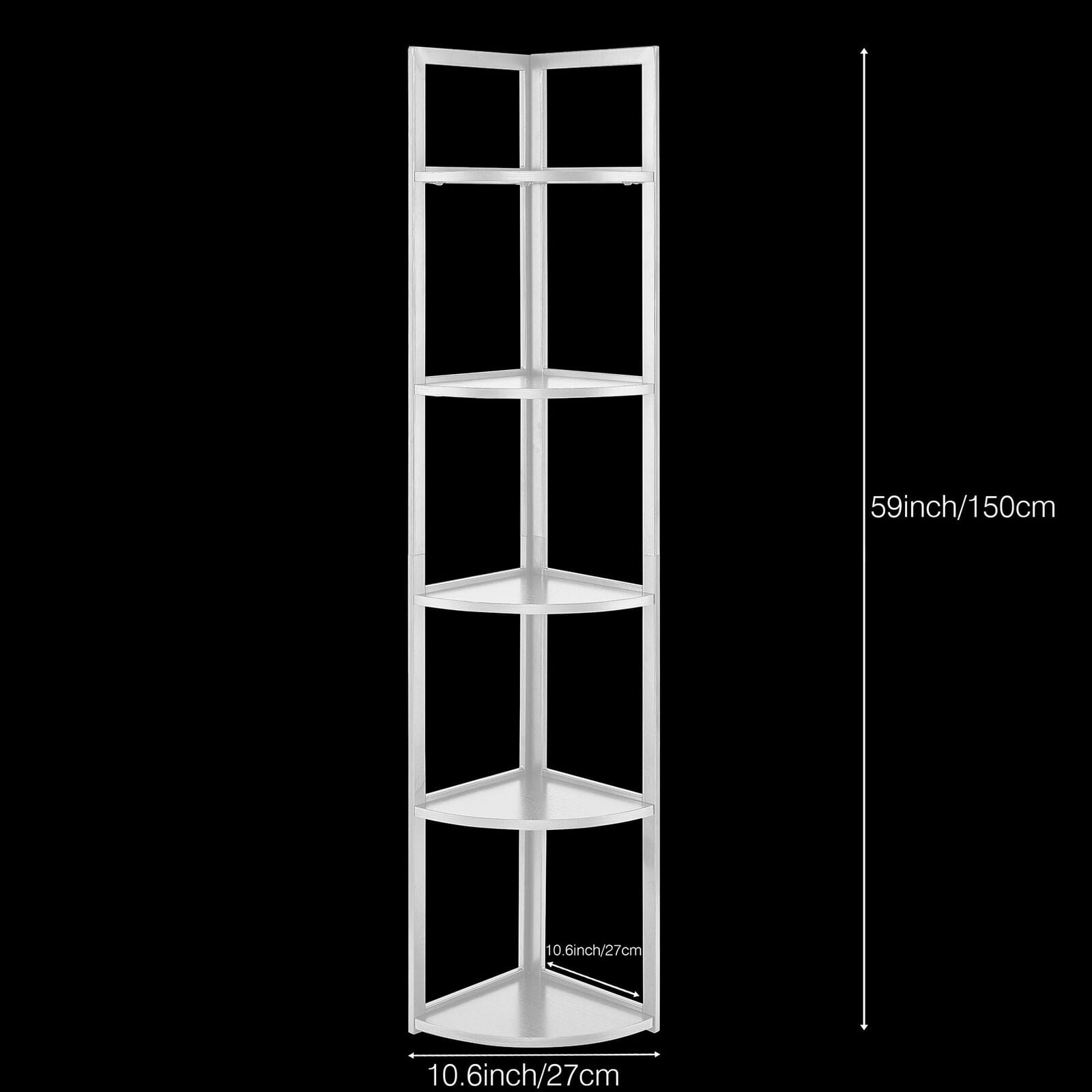 SWAREY 5 Tiers Corner Shelf,Corner Bookshelf, Tall Corner Storage