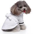 thumbnail image 3 of Bata para cachorros Bata de toalla seca para perros con capucha y cinturón, fácil de usar YP01A blancoS, 3 of 5