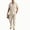 1P-Khaki, variant on COOFANDY Men's 2 Piece Summer Beach Linen Button Down Shirt & Pant Outfit Set