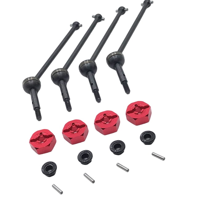 de transmisión CVD y trasero de 4 piezas con adaptador rojo Zulema eje de transmisión del coche rc