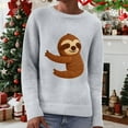 thumbnail image 2 of Festive Knit Pullover Sweater For Long Sleeve Crewneck Holiday Print Casual Warm Winter merry christmas ya filthy animal sweater, 2 of 4