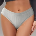 thumbnail image 2 of GigrtiJin Women's Hipster Briefs Solid Color Ribbed Low Rise No Show Invisible Underwear Breathable Workout Panties, 2 of 7