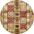 thumbnail image 1 of Ahgly Company Machine Washable Indoor Round Abstract Sienna Brown Area Rugs, 6' Round, 1 of 7