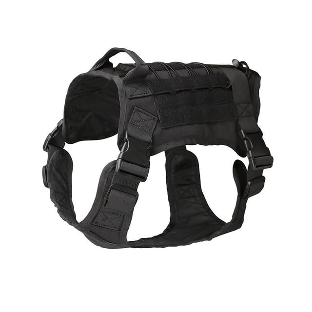 Chaleco de entrenamiento táctico para perros sin cordón, chaleco de trabajo con correa de senderismo ajustable para perros (gris, M, busto 60-81 cm, peso recomendado 16-30 kg) ACTIVE Biensenido a ACTIVE