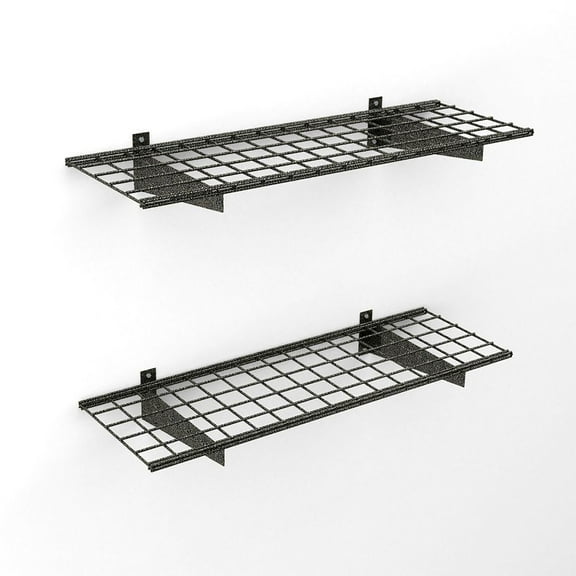 HyLoft 45 in. x 15 in. Steel Wire Garage Wall Shelf Storage System in Hammertone - 2 pack
