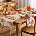 thumbnail image 5 of Fall Table Runner Thanksgiving Orange Pumpkin Table Runners Maple Leaves Linen Cotton Linen Dresser Scarf Kitchen Dining Table Decor for Fall Holiday Party Decor 13x36 Inch, 5 of 9