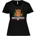 thumbnail image 3 of Inktastic Groundhog Day with Cute Groundhog Illustration Women's Plus Size T-Shirt, 3 of 5
