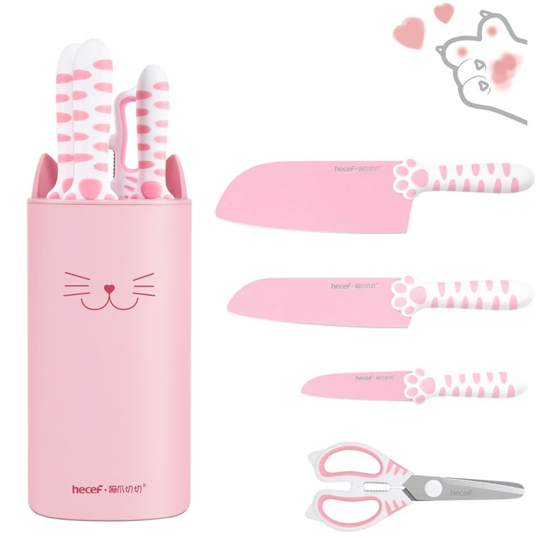  Kitchen Knife Set, 9-Pieces Pink Professional Sharp
