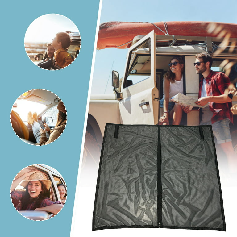 Car Tailgate Anti-mosquito Sunshade Window Suv Auto-driving Equipment Cabin  Reserve Ventilation Anti-mosquito Net Wool Curtain Size S Length 160*150cm