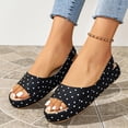 thumbnail image 5 of Samdudou Slingback Sandals for Women Open Toe Flatform Wedges Retro Polka Dot Print Wide Single Band Slip On Casual Summer Beach Vacation Everyday Stylish Footwear, 5 of 9