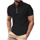thumbnail image 2 of Ceisia Men's Slim Fit Short Sleeve Zip-Up Polo Shirt Turn-Down Collar Textured Fabric Spring Summer Shirt Gift, 2 of 9