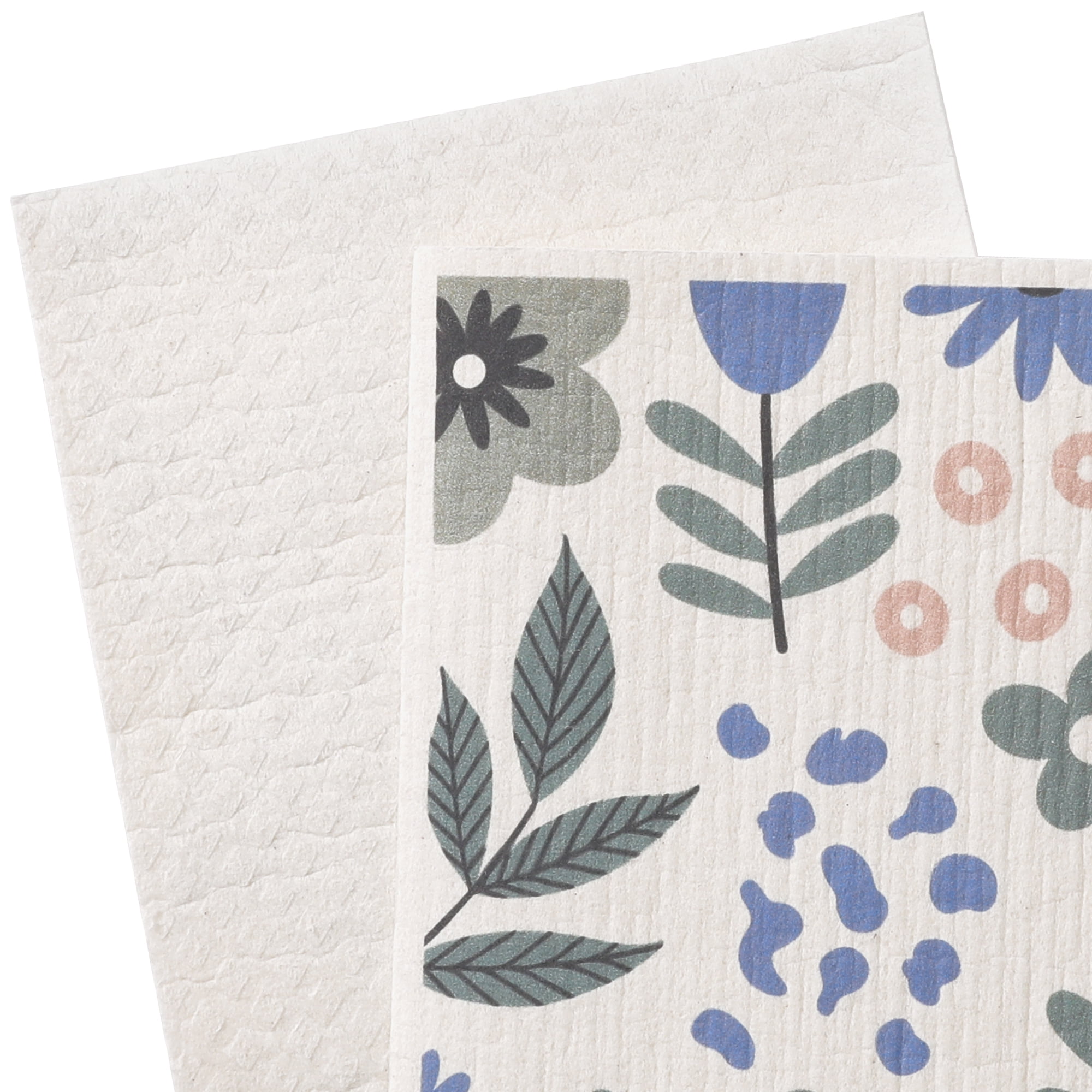 Unique Bargains 5 Pcs Reusable Swedish Wildflowers Kitchen Dish Towels Flower-1