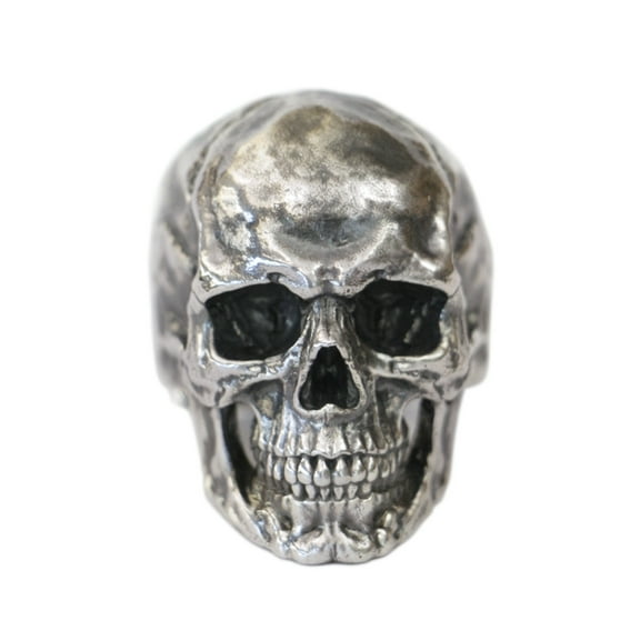 925 Sterling Silver Details Skull Ring Punk Adjustable Ring TA435 US Size 10