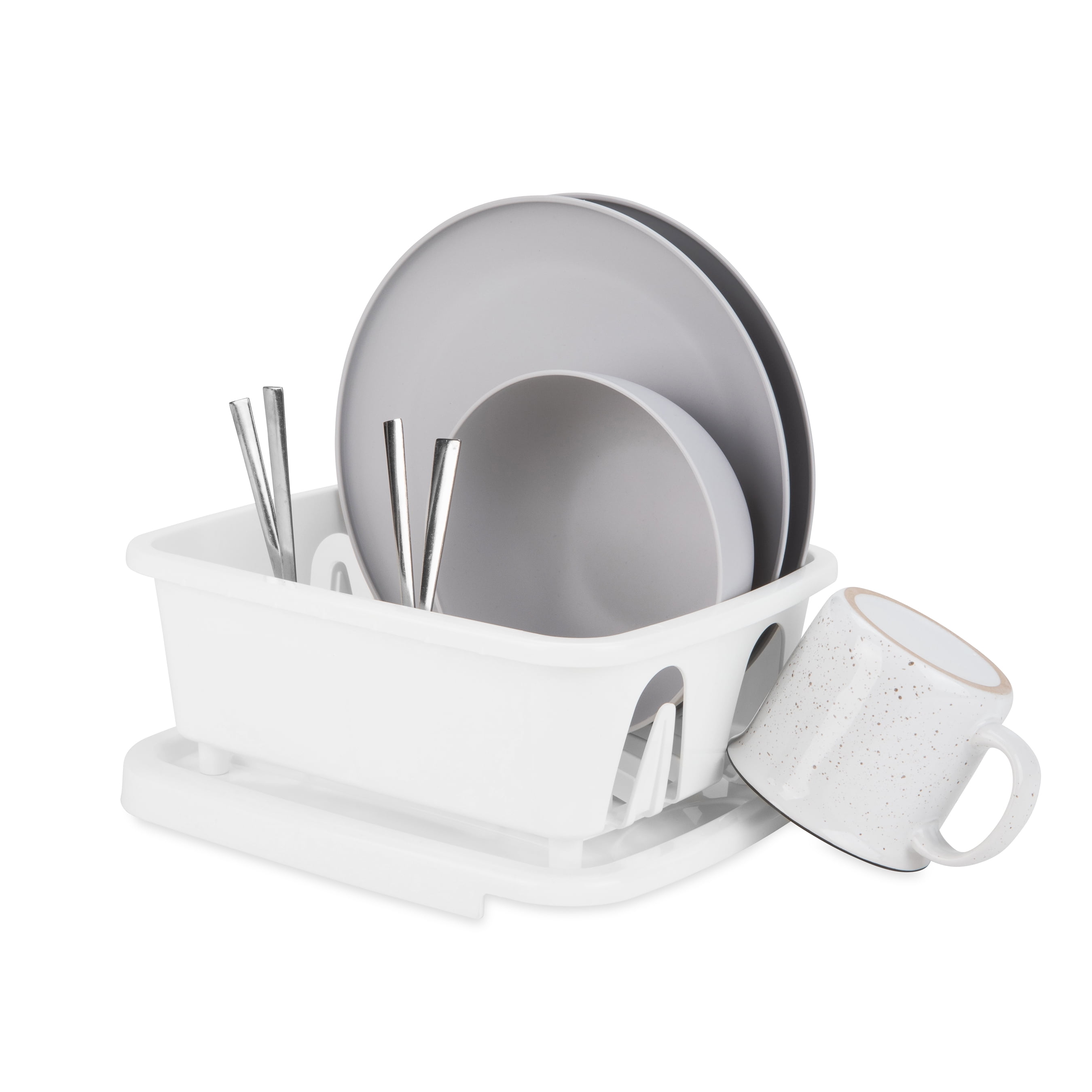 Mini Dish Drainer & Tray, White (Eng/Fr)