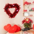 thumbnail image 1 of Guirnalda iluminada con forma de corazón para el Día de San Valentín, adorno decorativo romántico, 11,8x11,8 pulgadas para centros de mesa con estilo , Luz blanca fría Macarena corona de primavera, 1 of 8