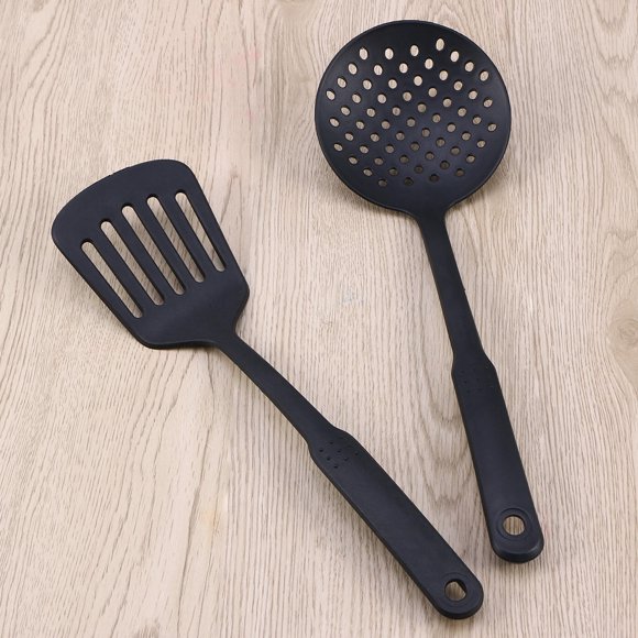 OHOIOLLA 6Ud Nylon Kitchen Utensil Negro Con Mango Reforzado Y Superficie Antiadherente
