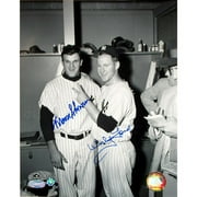 Whitey Ford & Moose Skowron Dual Autographed In Locker Room 8" x 10" Photograph