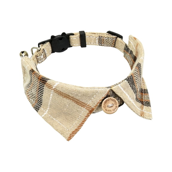 Gardjoe British Plaid Bow Tie Cat Collar with Gentleman Tuxedo Design and Jingle Bell for Small Cats Formal Dress Up Photo Prop