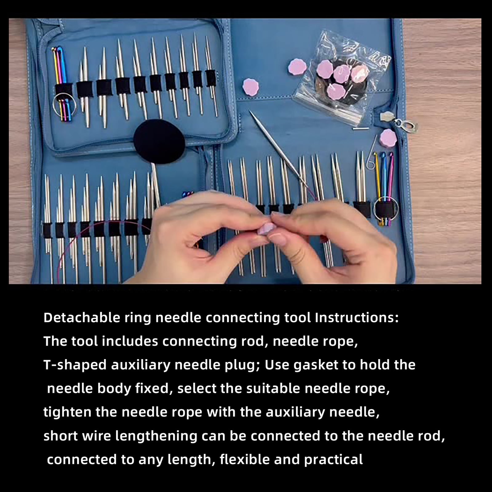 Stainless Interchangeable Crochet Needle Circular Knitting Needle Set Weaving Yarns Knitting Tool Weave Accessories Kits