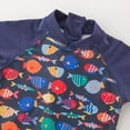 thumbnail image 5 of Sunnyoo Toddler Boys One-Piece Swimsuit Fish Print Quick Dry Rash Guard Hat Bathing Suit, 5 of 5